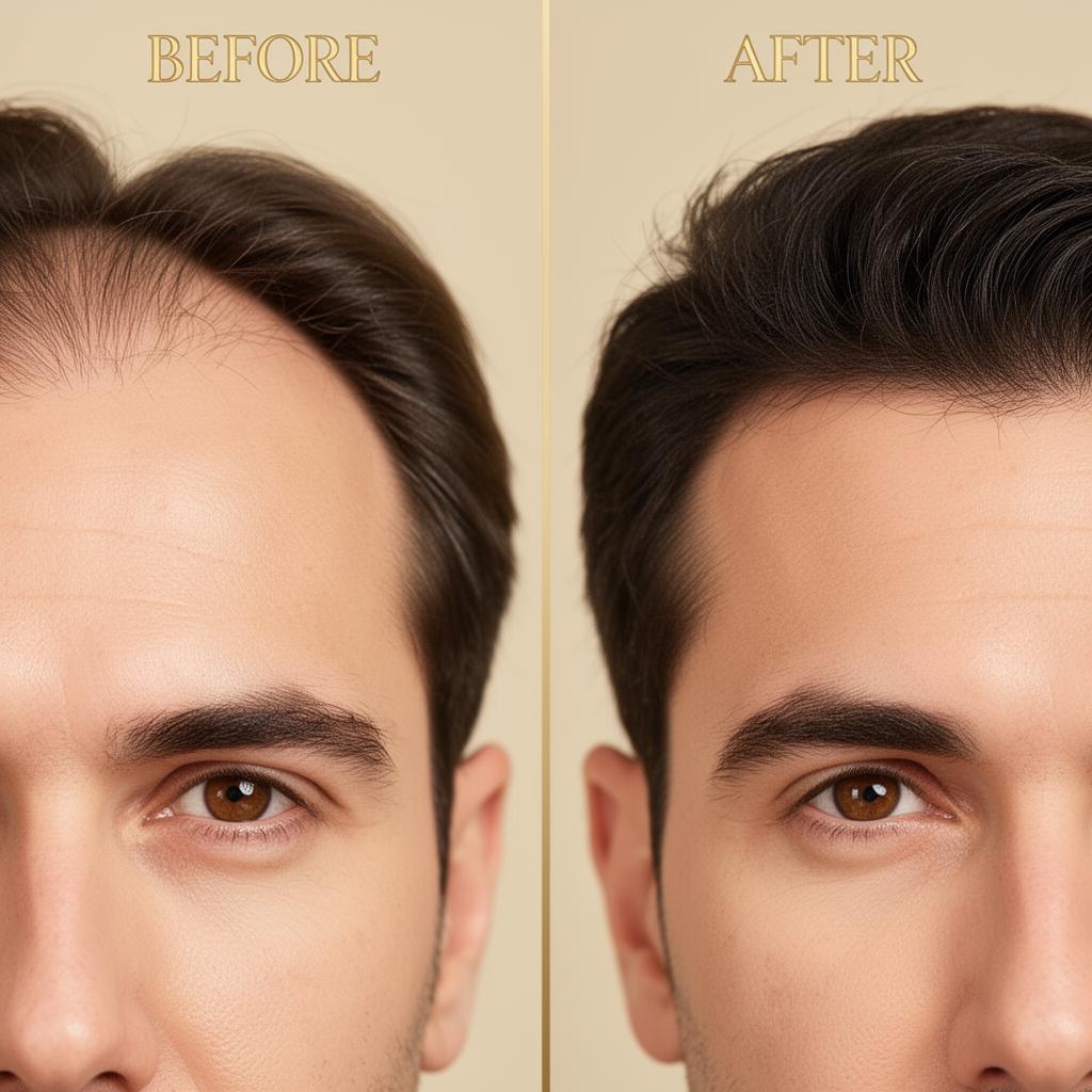 Antes e depois — Transplante Capilar